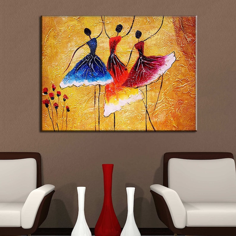 Ballerina dancers modern canvas print
