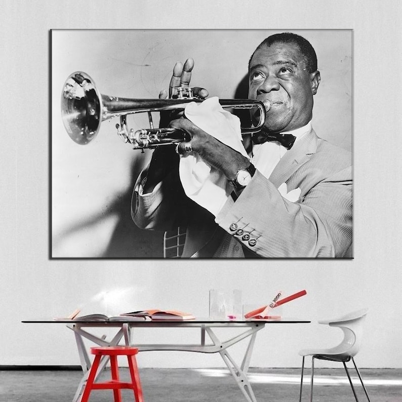 Louis Armstrong jazz trumpet canvas print